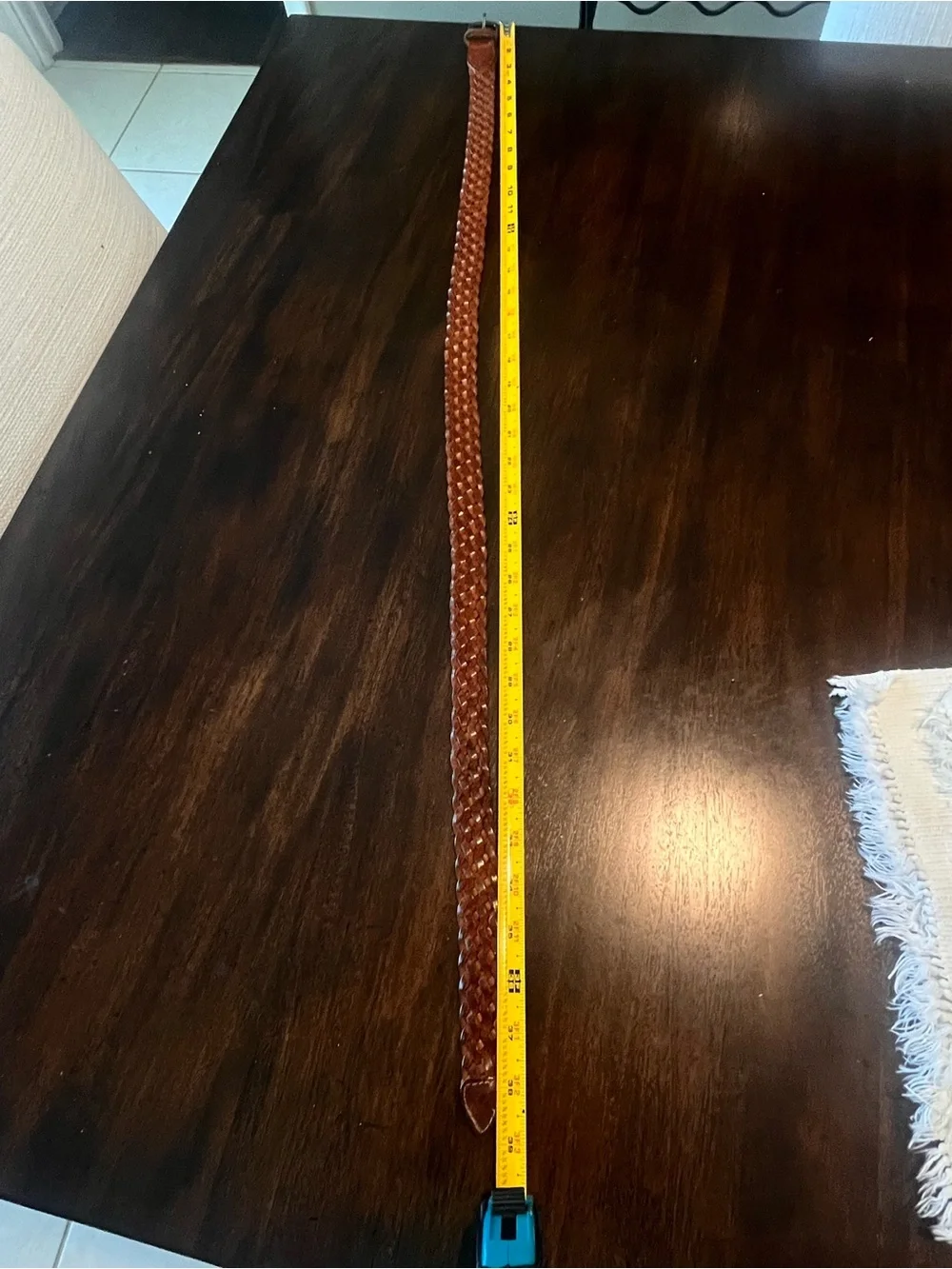 Braided Leather Belt — Brown